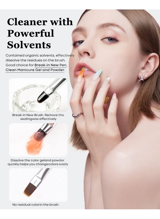 Modelones Nail Art Brush Cleaner & Restorer for Gel Polish/Nail Extension Gel/Nail Art Liner/Dip Powder/Acrylic Powder Manicure Brush DIY Salon at Home - 80ml/2.71 Fl.Oz