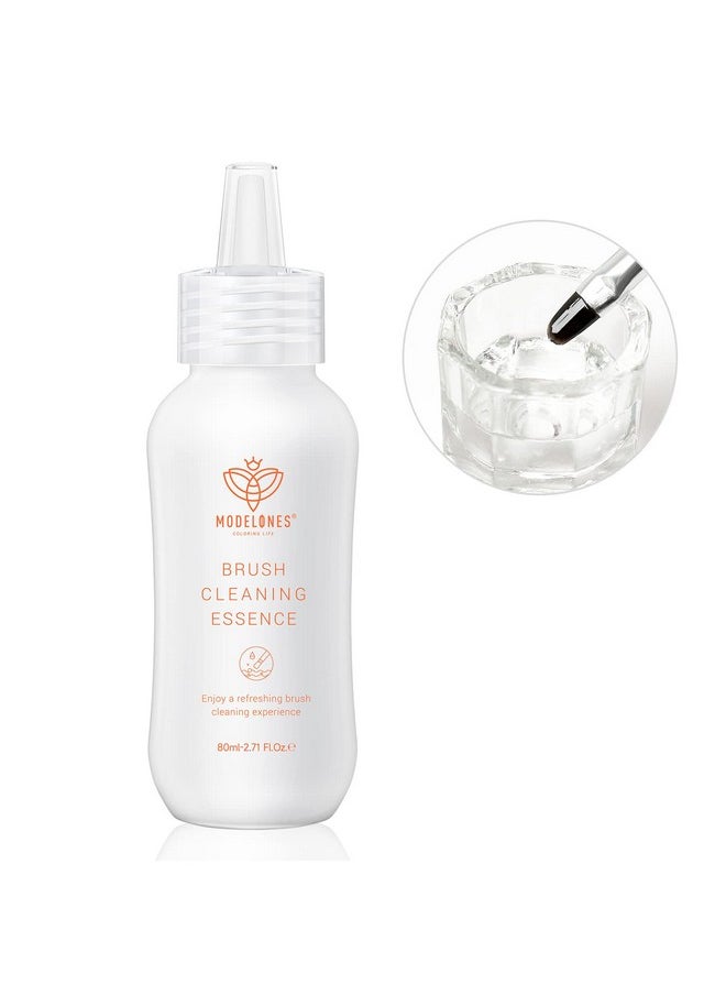 Modelones Nail Art Brush Cleaner & Restorer for Gel Polish/Nail Extension Gel/Nail Art Liner/Dip Powder/Acrylic Powder Manicure Brush DIY Salon at Home - 80ml/2.71 Fl.Oz