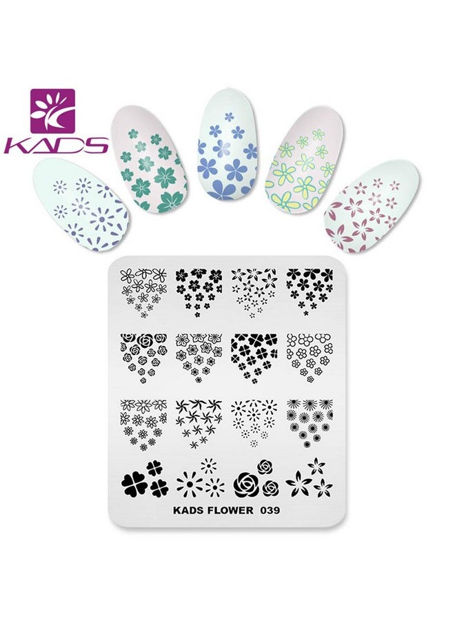 KADS Nail Art Stamp Plate Flower Series Nail stamping plate Template Image Plate Nail Art DIY Decoration Tool