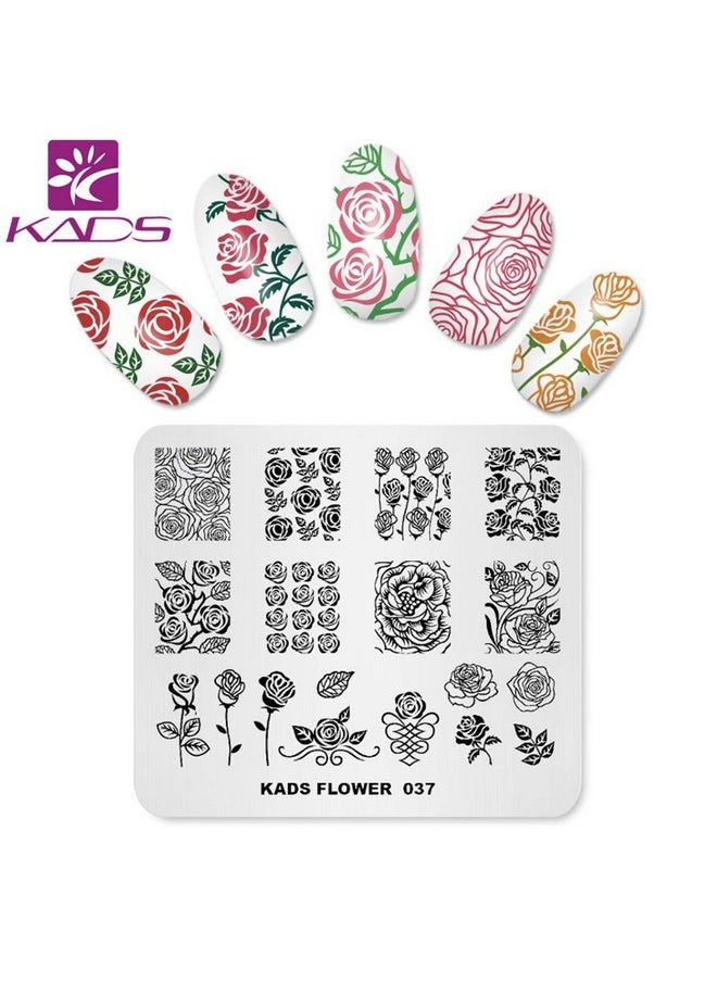 KADS Nail Art Stamp Plate Flower Series Nail stamping plate Template Image Plate Nail Art DIY Decoration Tool