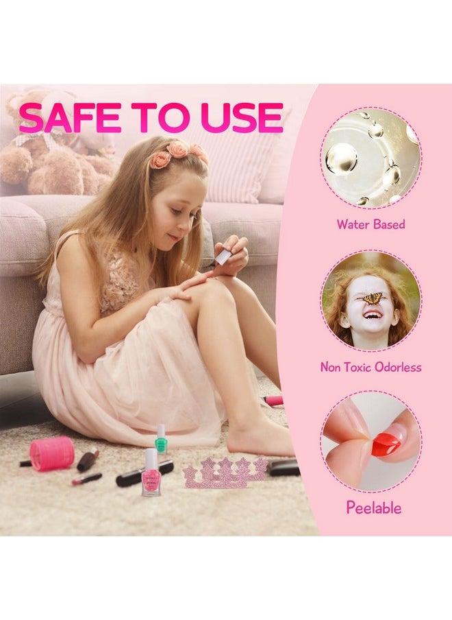 TOMICCA Kids Nail Polish Set, Non Toxic Quick Dry Water-Based Peel-Off 10 Colors Toddler Nail Polish Kit Natural Safe Quick Diy Nail Polish Gifts Kit for Girls Ages 5+