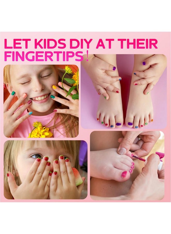 TOMICCA Kids Nail Polish Set, Non Toxic Quick Dry Water-Based Peel-Off 10 Colors Toddler Nail Polish Kit Natural Safe Quick Diy Nail Polish Gifts Kit for Girls Ages 5+