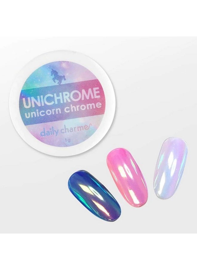Daily Charme Aurora Unichrome Unicorn Nail Chrome Powder (Aurora) 1g, Mermaid Aurora Nail Powder, Mermaid Pigment, Pearlescent Nail Art Decoration, Home DIY/Nail Salon Manicure