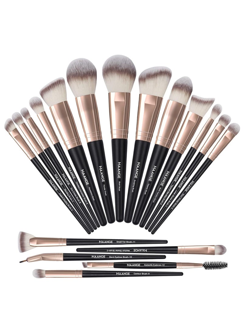 Makeup Brushes, MAANGE 18 Pcs Professional Makeup Brush Set Premium Synthetic Face Kabuki Brush Kit Foundation Blush Powder Eyeshadow Brushes Set