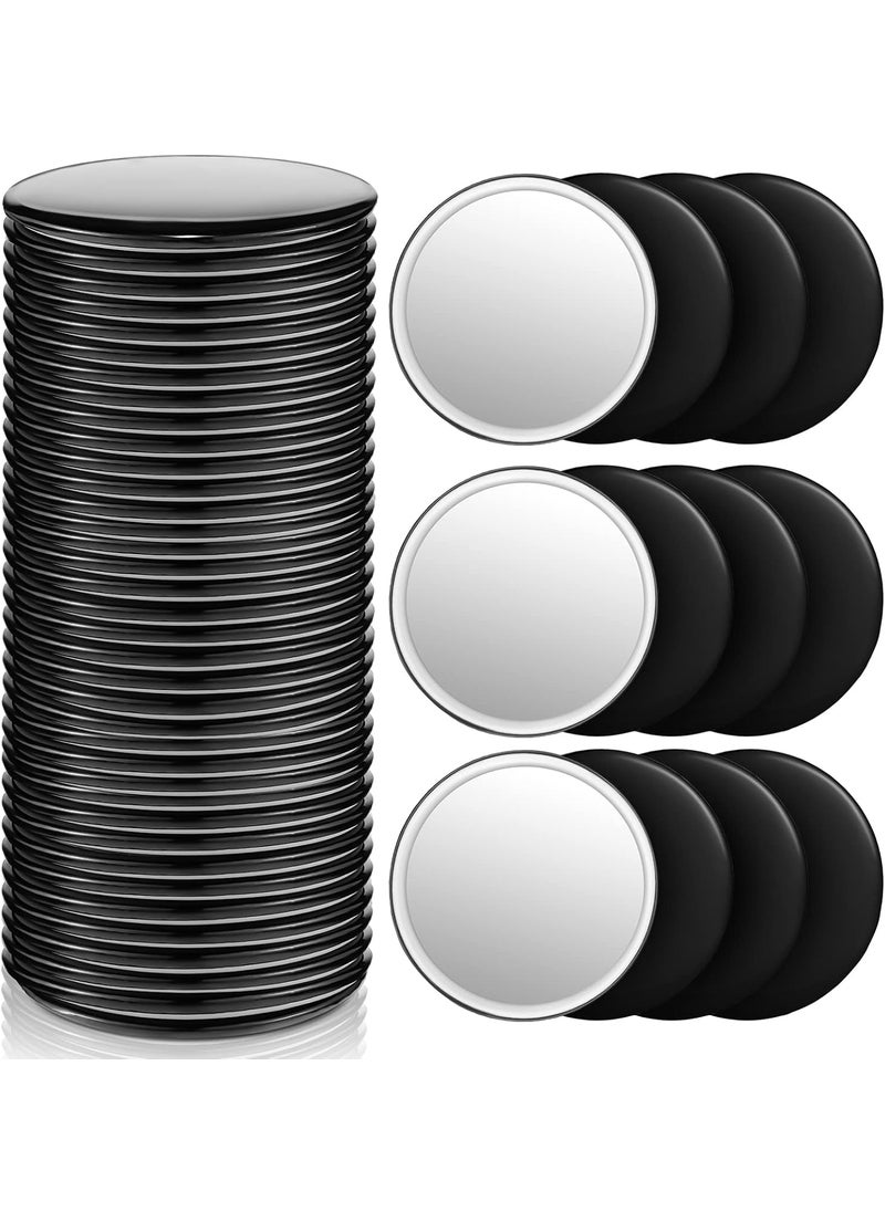 Blulu Compact Mirror Bulk Mini Portable Round Small Makeup Pocket Mirror for Purse Women Travel Daily Use, 2.76 Inch(Black,36 Pieces)