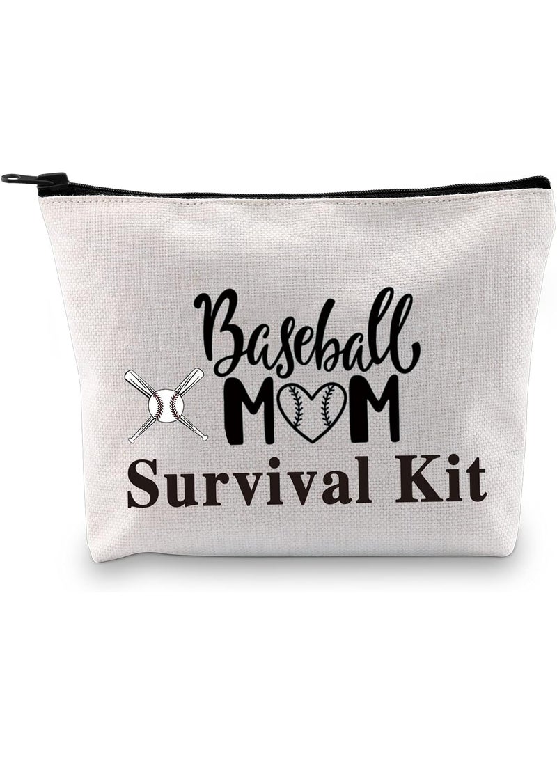 PXTIDY Baseball Mom Survival Kit Baseball Mom Gift Mom Life Baseball Makeup Bag Softball Mom Baseball Game Day Gift(Baseball Mom)