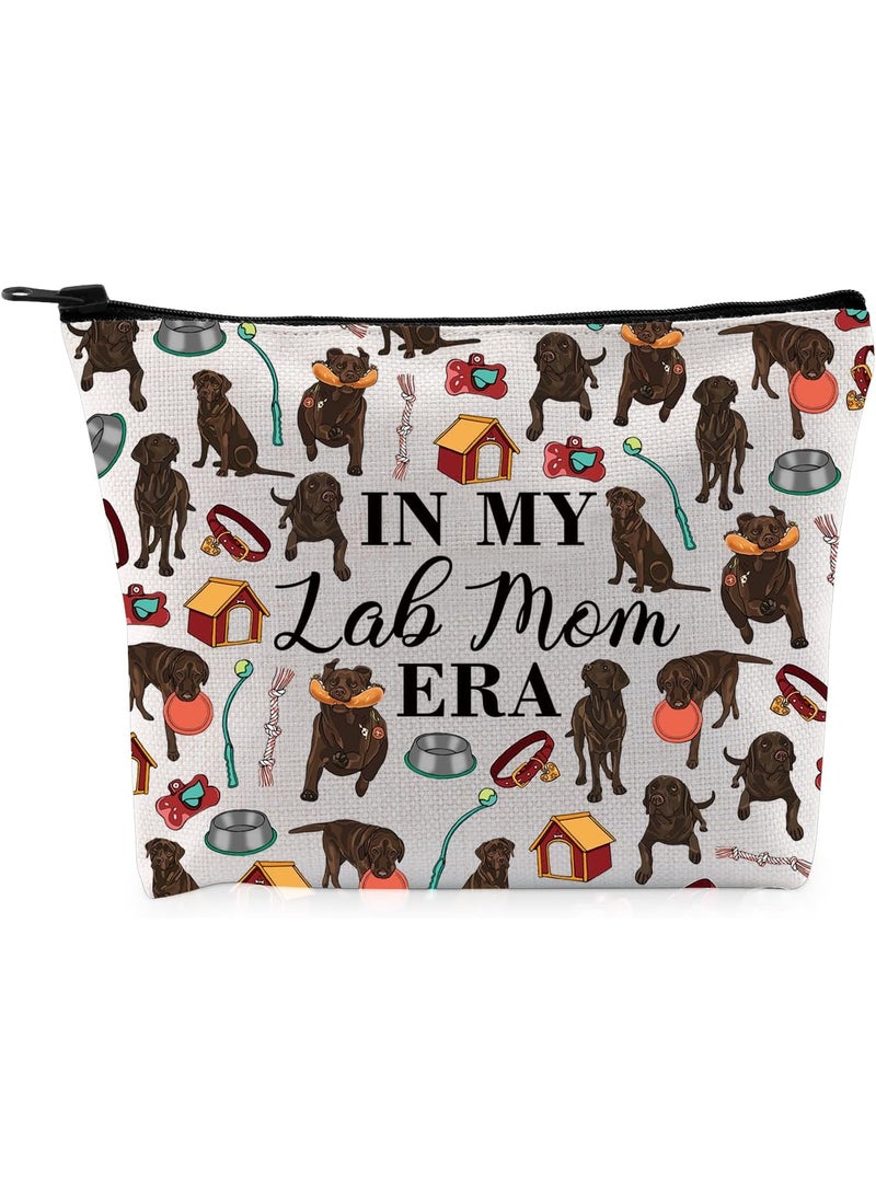 G2TUP Chocolate Labrador Lover Gift Lab Mom Era Makeup Bag Chocolate Labrador Owner Cosmetic Bag Labrador Mom Gift (Lab Mom Era MB)