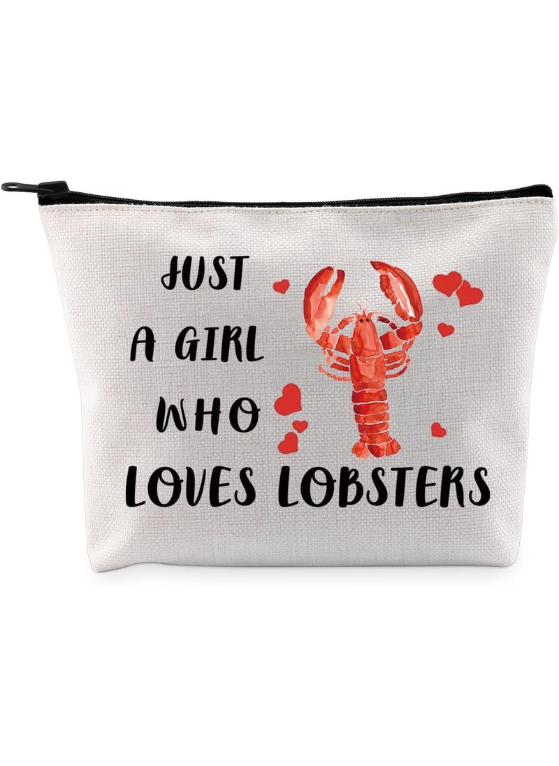 G2TUP Lobsters Lover Gift Who Loves Lobsters Makeup Bag Seafood Restaurant Lover Cosmetic Bag Foodie Themed Gift (Loves Lobsters MB)