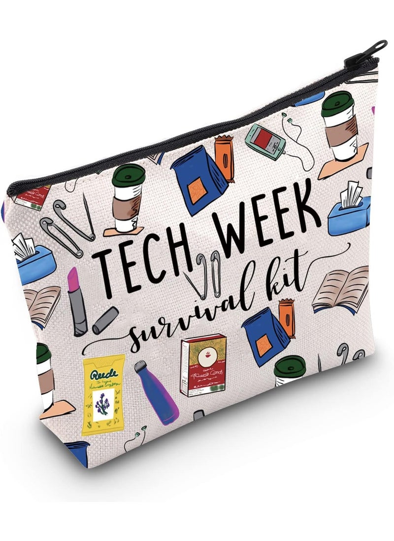 POFULL Theatre Tech Week Gift Tech Week Survival kit Travel Makeup Cosmetic Bags Theatre Lover Gift (Tech Week Cosmetic Bag)