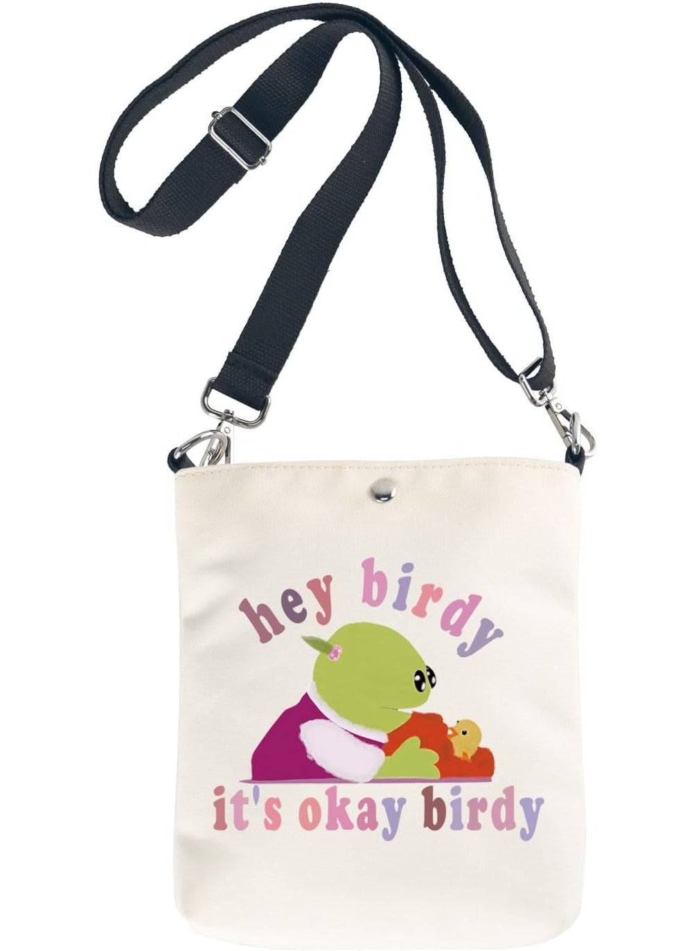 XYANFA Mona Naanalan Makeup Bag Cartoon Gift Princess Mona Meme Hey Birdy Its Okay Birdy Zipper Pouch (okay birdy Crossbody bag)