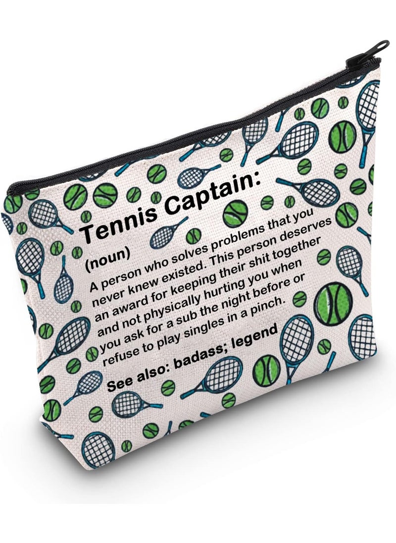 POFULL Tennis Partner Gift Tennis Captains Cosmetic Bag Tennis Lover Gift (Tennis Captain Cosmetic Bag)
