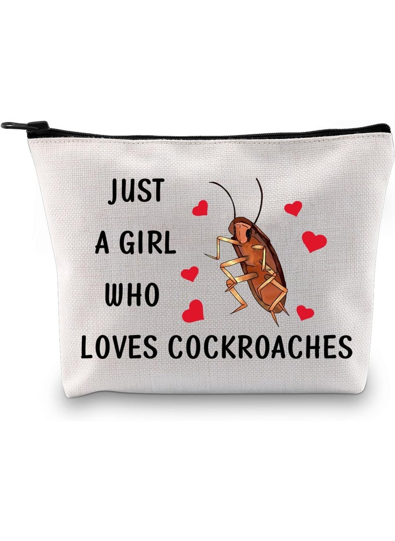 G2TUP Cockroach Lover Gift Who Loves Cockroaches Makeup Bag Cockroach Design Cosmetic Bag Cockroach Merch (Loves Cockroaches MB)
