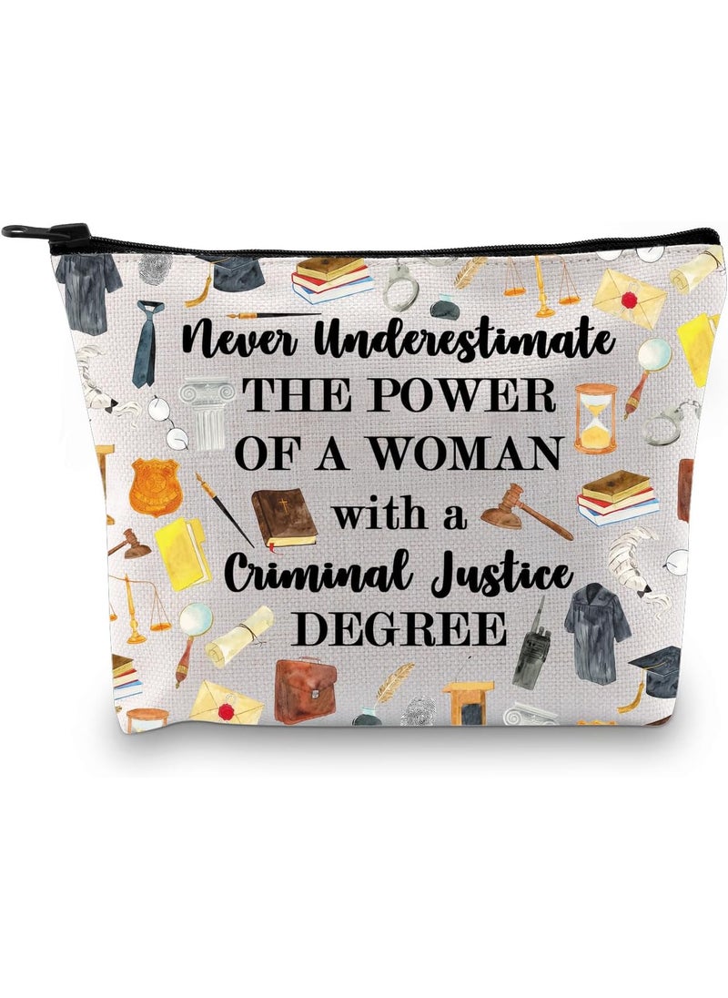G2TUP Criminal Justice Lover Gift Woman Power Cosmetic Bag (Woman Criminal Justice MB)