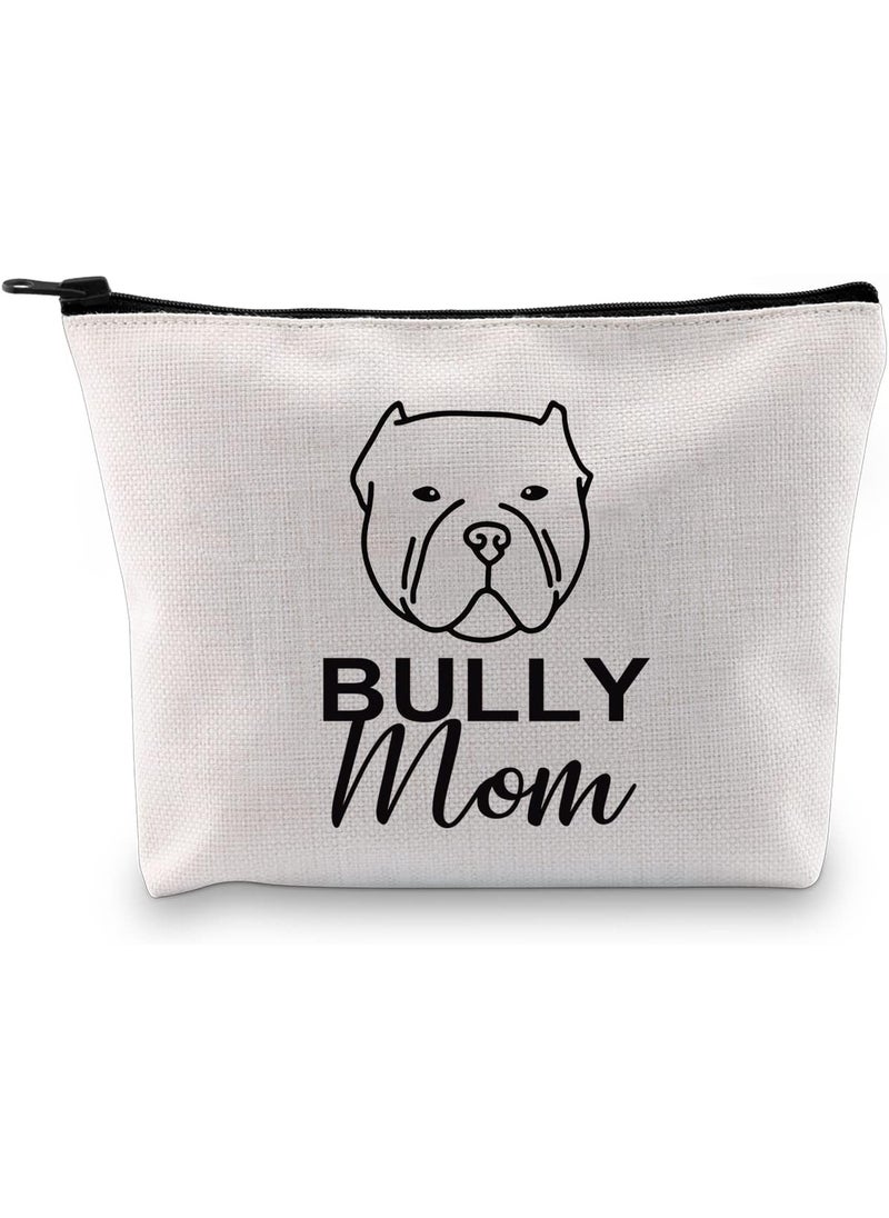 G2TUP American Bully Lover Gift Bully Mom Makeup Bag American Bully Dog Owner Cosmetic Bag Dog Lover Gift Puppy Mom Zipper Travel Bag (Bully Mom MB)