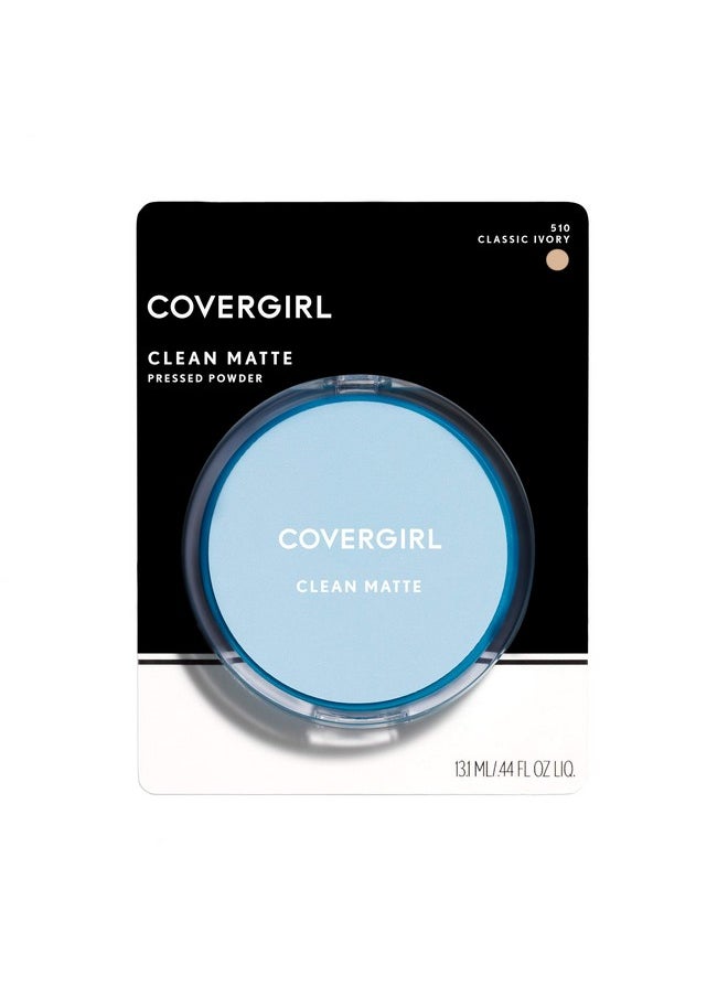 COVERGIRL Clean Matte Pressed Powder, Oil Control Powder, 1 container, .35 Fl Oz, Face Powder, Oil Free Loose Powder, Matte Finish, Lightweight, Shine Free Formula, Leaves Skin Smooth and Clean
