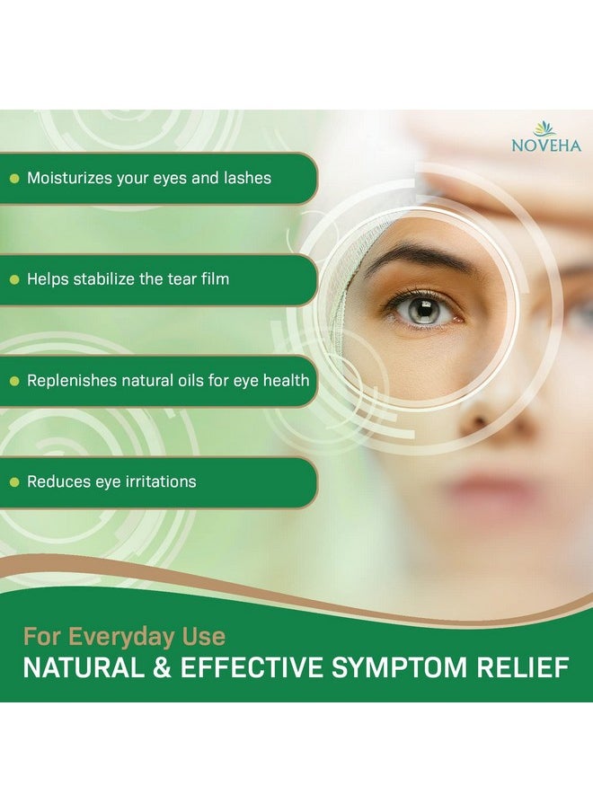 NOVEHA Tea Tree & Coconut Oil Eyelid & Lash Wipes | For Demodex, Blepharitis & Itchy Eyes, Box Of 60 Individually Wrapped Eyelash Wipes With Aloe Vera, Natural Makeup Remover & Daily Eye Cleanser