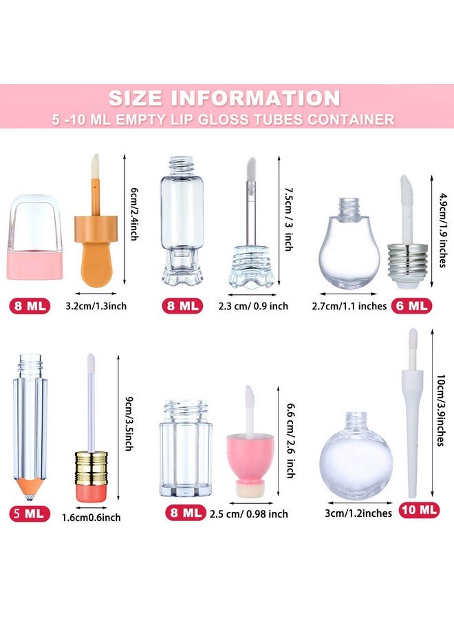Maitys 24 Pieces Novelty Empty Lip Gloss Tubes, Ice Cream and Funny Light Bulb Shaped Lip Balm Tube, Creative Lollipop Shape, Bottle and Candy Shaped Lip Glaze Tube, Pencil Lip Oil Bottles, 6 Styles