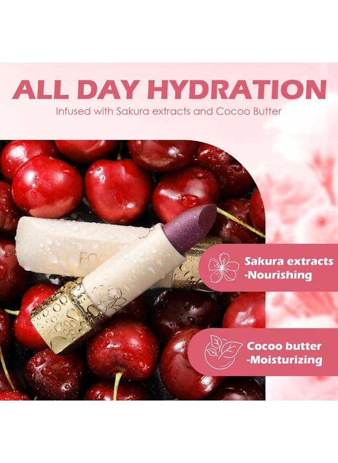 FOCALLURE Moisturizing Shiny Lipstick,Pearl Shimmery Finish,Hydrating Tinted Lip Balm with Creamy Texture,Long Lasting High Pigmented Lip Stain,Sour Sugar