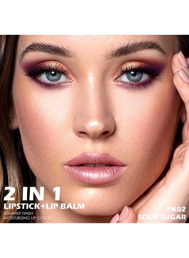 FOCALLURE Moisturizing Shiny Lipstick,Pearl Shimmery Finish,Hydrating Tinted Lip Balm with Creamy Texture,Long Lasting High Pigmented Lip Stain,Sour Sugar