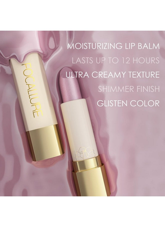FOCALLURE Moisturizing Shiny Lipstick,Pearl Shimmery Finish,Hydrating Tinted Lip Balm with Creamy Texture,Long Lasting High Pigmented Lip Stain,Sour Sugar