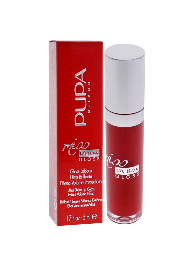 Pupa Milano Miss Milano Lip Gloss - Shiny, Smooth, Plump - Soft, Innovative Gel Texture - Glides Smoothly On Lips - For A Moisturizing And Volume Enhancing Effect - 205 Touch Of Red - 0.17 OZ