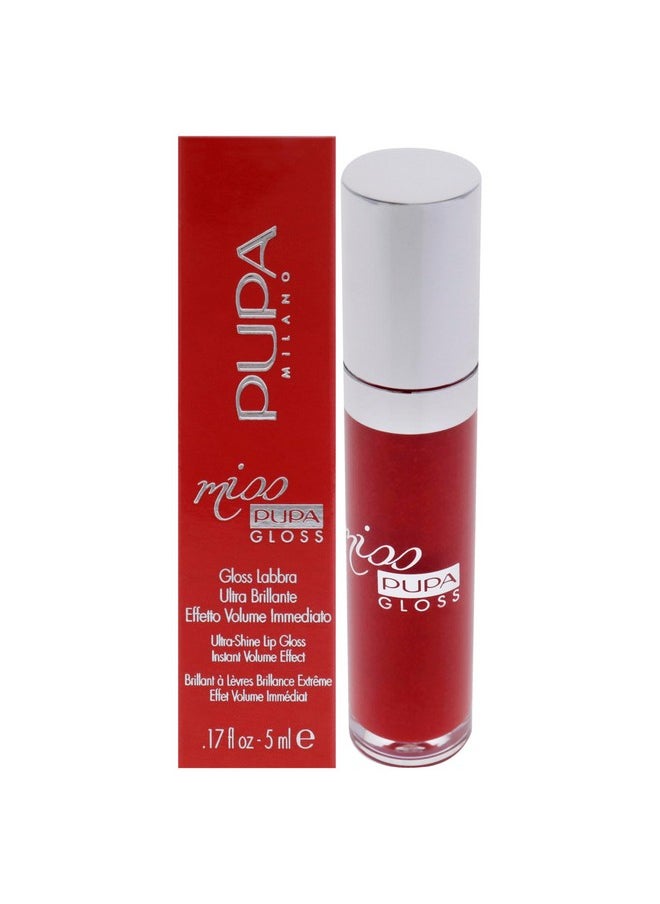 Pupa Milano Miss Milano Lip Gloss - Shiny, Smooth, Plump - Soft, Innovative Gel Texture - Glides Smoothly On Lips - For A Moisturizing And Volume Enhancing Effect - 205 Touch Of Red - 0.17 OZ