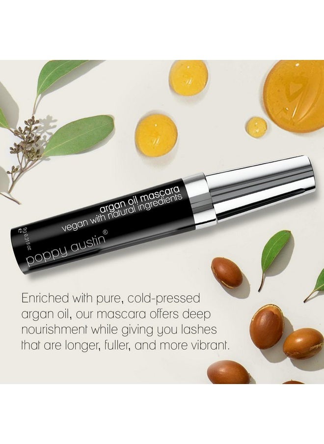 Poppy Austin Mascara - Organic Mascara, Natural Mascara, Vegan Mascara, Paraben-Free, Cruelty-Free Mascara - Hypoallergenic Mascara Lengthening & Volumizing with Argan Oil - 0.31 Fl Oz (Black)
