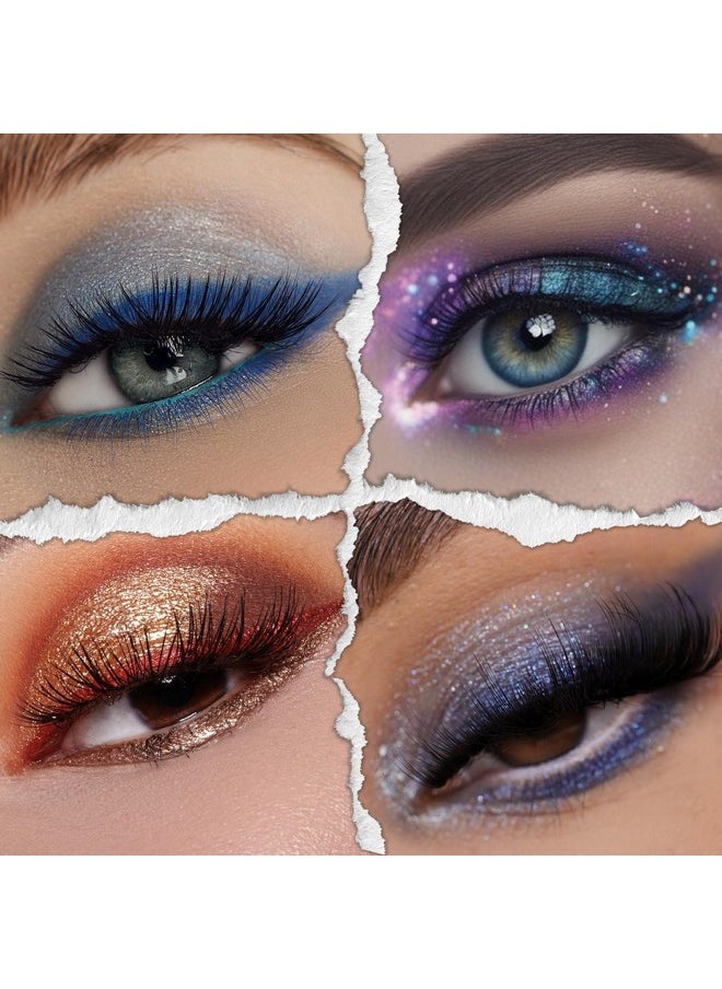 Tintark Galactic Assemble Eyeshadow Palette 14 Colors Glitter Shimmer Metallic Eye Shadow Pallet Brown Blue Galaxy Eye Makeup Palettes Create Space-like Eyes Make up Vegan & Talc Free