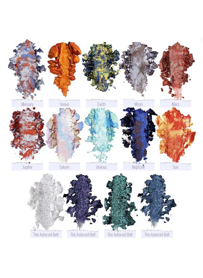 Tintark Galactic Assemble Eyeshadow Palette 14 Colors Glitter Shimmer Metallic Eye Shadow Pallet Brown Blue Galaxy Eye Makeup Palettes Create Space-like Eyes Make up Vegan & Talc Free