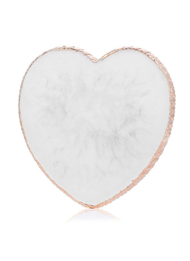 Resin Nail Art Palette Nail Mixing Palette Polish Color Mixing Plate Golden Edge Nail Holder Display Board Heart Shape Cosmetic Mixing Tools