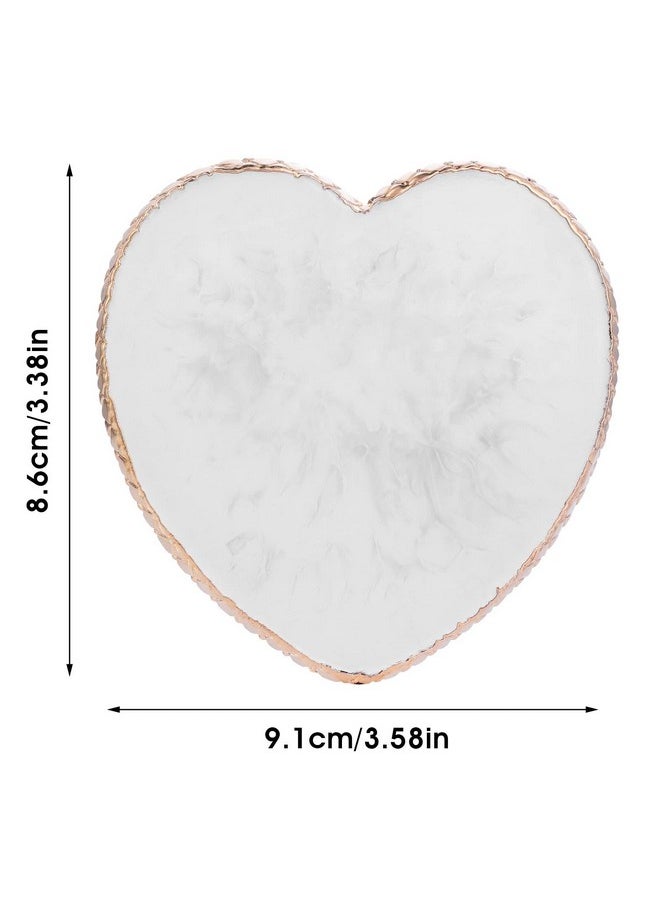 Resin Nail Art Palette Nail Mixing Palette Polish Color Mixing Plate Golden Edge Nail Holder Display Board Heart Shape Cosmetic Mixing Tools