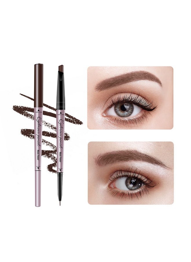 Music Flower Eyebrow Pencil Double Ended, Waterproof Natural Brow Enhancing Pen, Long lasting Eye Makeup, Pack of 1, Light Brown
