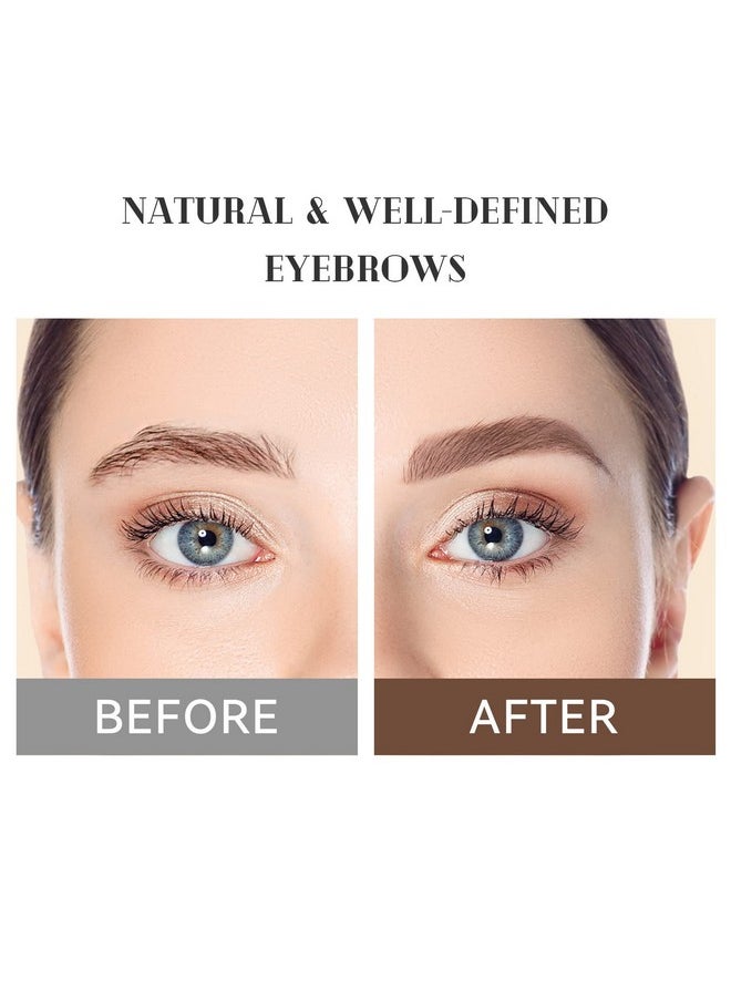 Music Flower Eyebrow Pencil Double Ended, Waterproof Natural Brow Enhancing Pen, Long lasting Eye Makeup, Pack of 1, Light Brown