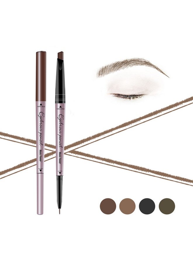 Music Flower Eyebrow Pencil Double Ended, Waterproof Natural Brow Enhancing Pen, Long lasting Eye Makeup, Pack of 1, Light Brown