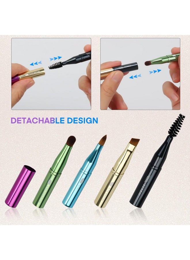 Unaone 4 in 1 Makeup Brush - Lip Brush for Lipstick, Eyebrow Brush, Eyeshadow Brush, Spiral Eyebrow Brush, Portable Detachable Multi-functional Lipstick Brush for Makeup