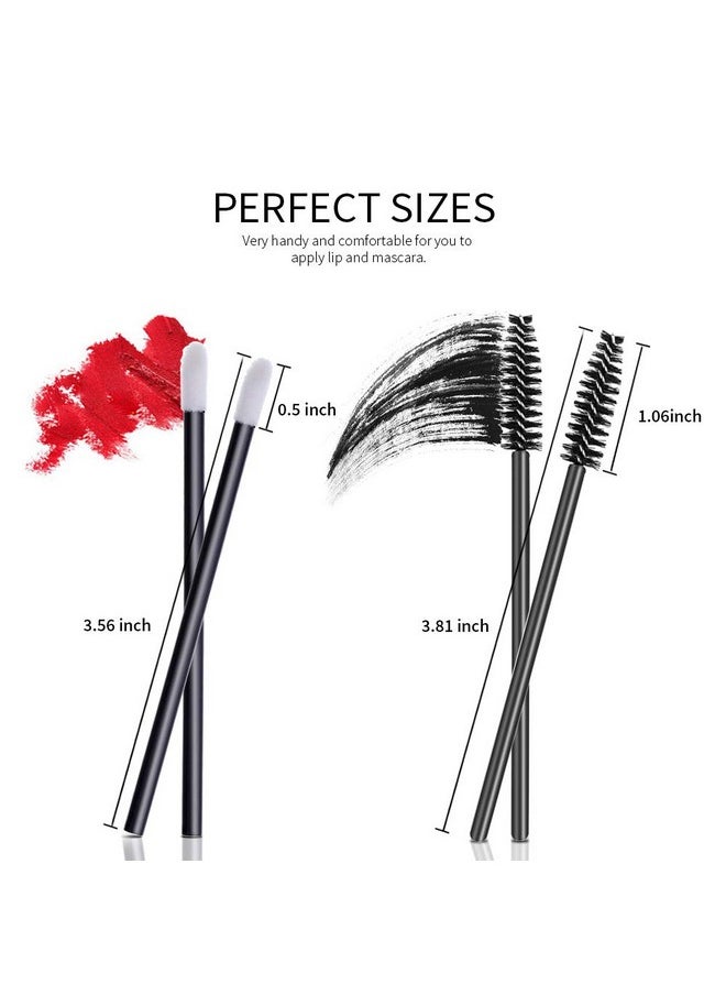 Teenitor Mascara Wands, Disposable Mascara Wand 200pcs, Lip Applicators Disposable Mascara Makeup Applicator Lipgloss Lip Brush Mascara Brush Lipstick Tester Wands Black