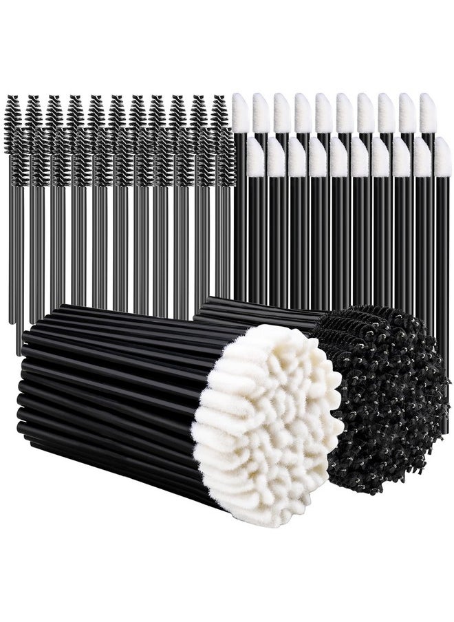Teenitor Mascara Wands, Disposable Mascara Wand 200pcs, Lip Applicators Disposable Mascara Makeup Applicator Lipgloss Lip Brush Mascara Brush Lipstick Tester Wands Black