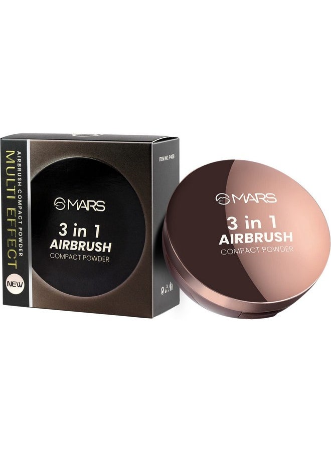 MARS 3In1 Oil Control Air Brush Matte Compact Powder for Oily Skin Type Compact (Shade-02, 30 G), Ivory