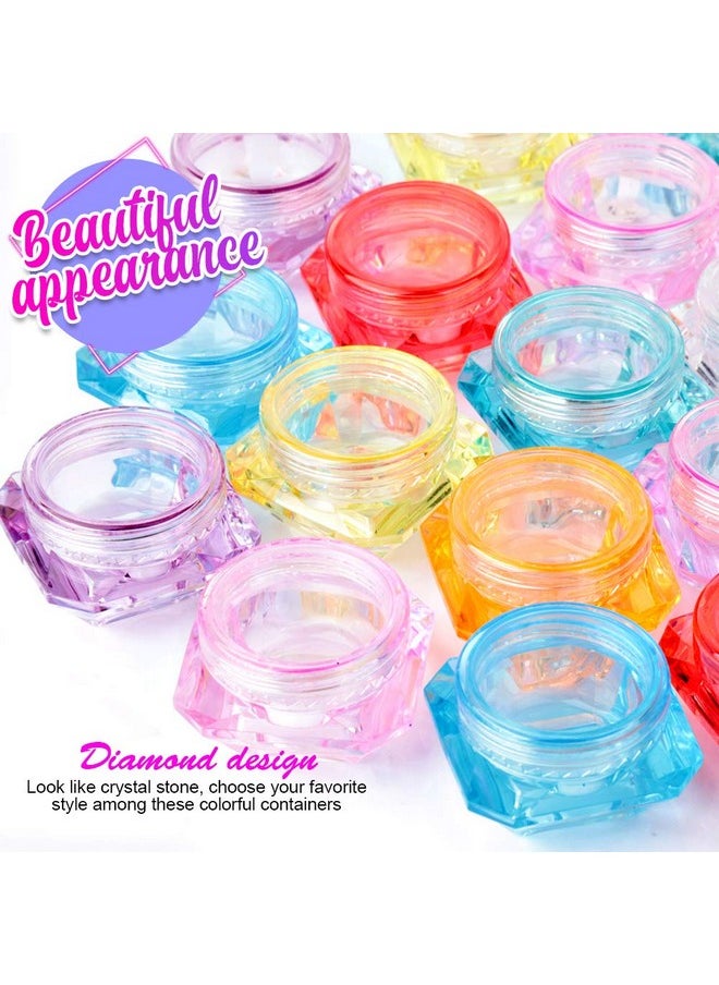 HNYYZL 40Pcs Cosmetic Containers,3 Gram Sample Empty Container Plastic Travel Pot Jar, for Eye Shadow Nails Powder Jewelry Earrings Lotion Cream Sample Make-up Storage(8 Colors, 3ML)