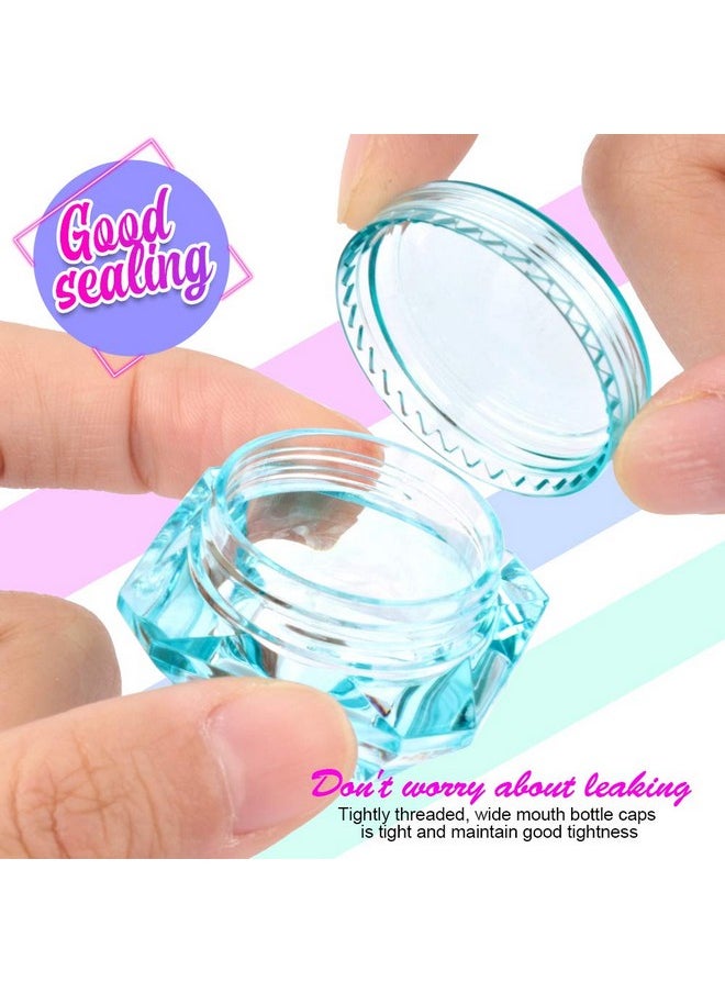 HNYYZL 40Pcs Cosmetic Containers,3 Gram Sample Empty Container Plastic Travel Pot Jar, for Eye Shadow Nails Powder Jewelry Earrings Lotion Cream Sample Make-up Storage(8 Colors, 3ML)