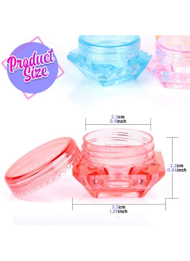 HNYYZL 40Pcs Cosmetic Containers,3 Gram Sample Empty Container Plastic Travel Pot Jar, for Eye Shadow Nails Powder Jewelry Earrings Lotion Cream Sample Make-up Storage(8 Colors, 3ML)
