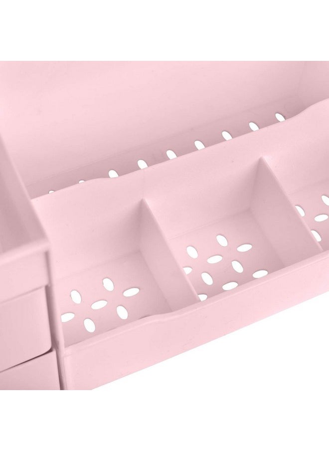 Mantello Bathroom Organizer Countertop- Make Up Organizers and Storage- Bathroom Counter Organizer and Skin Care Organizer, Makeup Organizer for Vanity- Pink