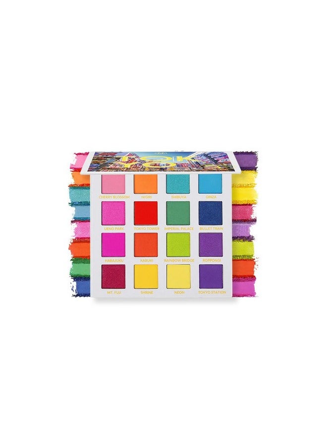 bh Cosmetics, 16 Color Eyeshadow Palette, Pressed Powder, Trendy in Tokyo, 4.2 oz