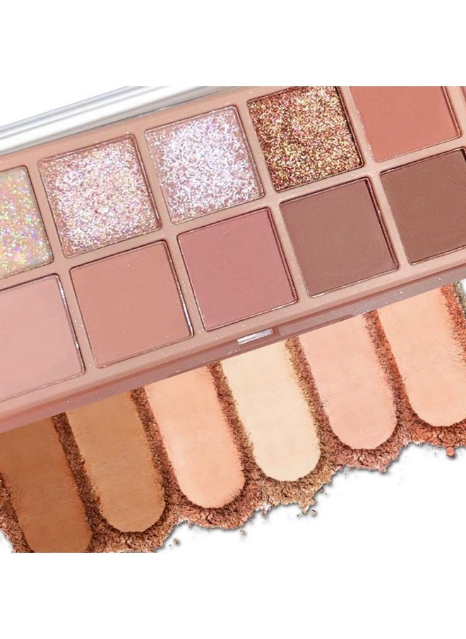 Aaiffey 10 Colors Eyeshadow Palette,Highly Pigmented Matte Shimmer Eye Makeup Palette Pink Eyeshadow Shades Glitter Eye shadow Velvety Texture Nude Eyeshadow,03#