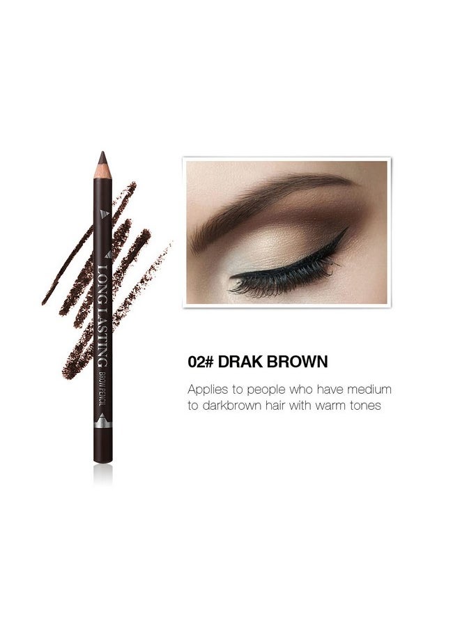 SUMEITANG 12 Pcs Dark Brown Eyebrow Pencil Eyeliner Makeup，Soft Textured，Easy to Color，Waterproof，Long Lasting Eyebrow Tint Pen for Fills in Sparse Areas and Gaps Create a Natural Eye Brow