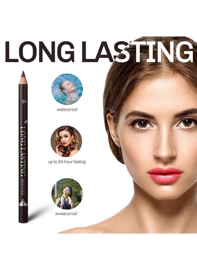 SUMEITANG 12 Pcs Dark Brown Eyebrow Pencil Eyeliner Makeup，Soft Textured，Easy to Color，Waterproof，Long Lasting Eyebrow Tint Pen for Fills in Sparse Areas and Gaps Create a Natural Eye Brow