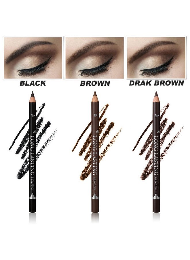 SUMEITANG 12 Pcs Dark Brown Eyebrow Pencil Eyeliner Makeup，Soft Textured，Easy to Color，Waterproof，Long Lasting Eyebrow Tint Pen for Fills in Sparse Areas and Gaps Create a Natural Eye Brow
