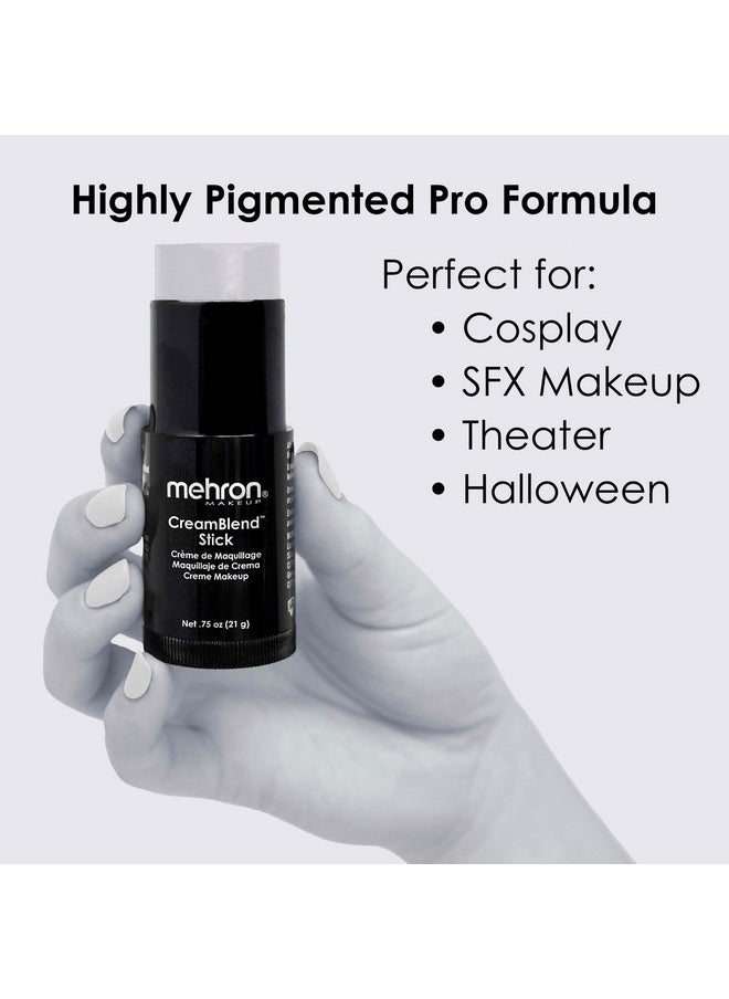 Mehron Makeup CreamBlend Stick | Face Paint, Body Paint, & Foundation Cream Makeup | Body Paint Stick Perfect for Halloween Makeup .75 oz (21 g) (Light Grey)