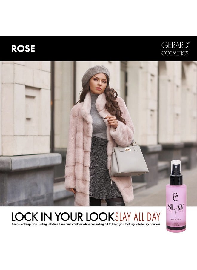 Gerard Cosmetics Slay All Day Makeup Setting Spray | Rose Scented | Matte Finish with Oil Control | Cruelty Free, Long Lasting Finishing Spray, 3.38oz (100ml)