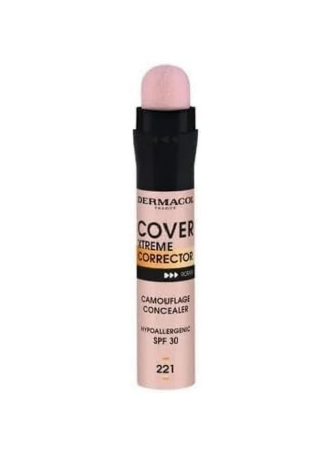 Dermacol - Cover Xtreme Corrector Contour Stick, Long Lasting Non-Allergenic Liquid Contour with SPF30, High Coverage Light Formula Corrector Concealer Makeup for Acne-Prone Skin No. 5 (221)